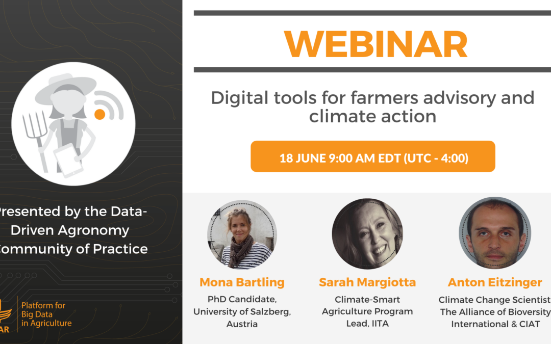 Webinar – Digital tools for farmers advisory and climate action