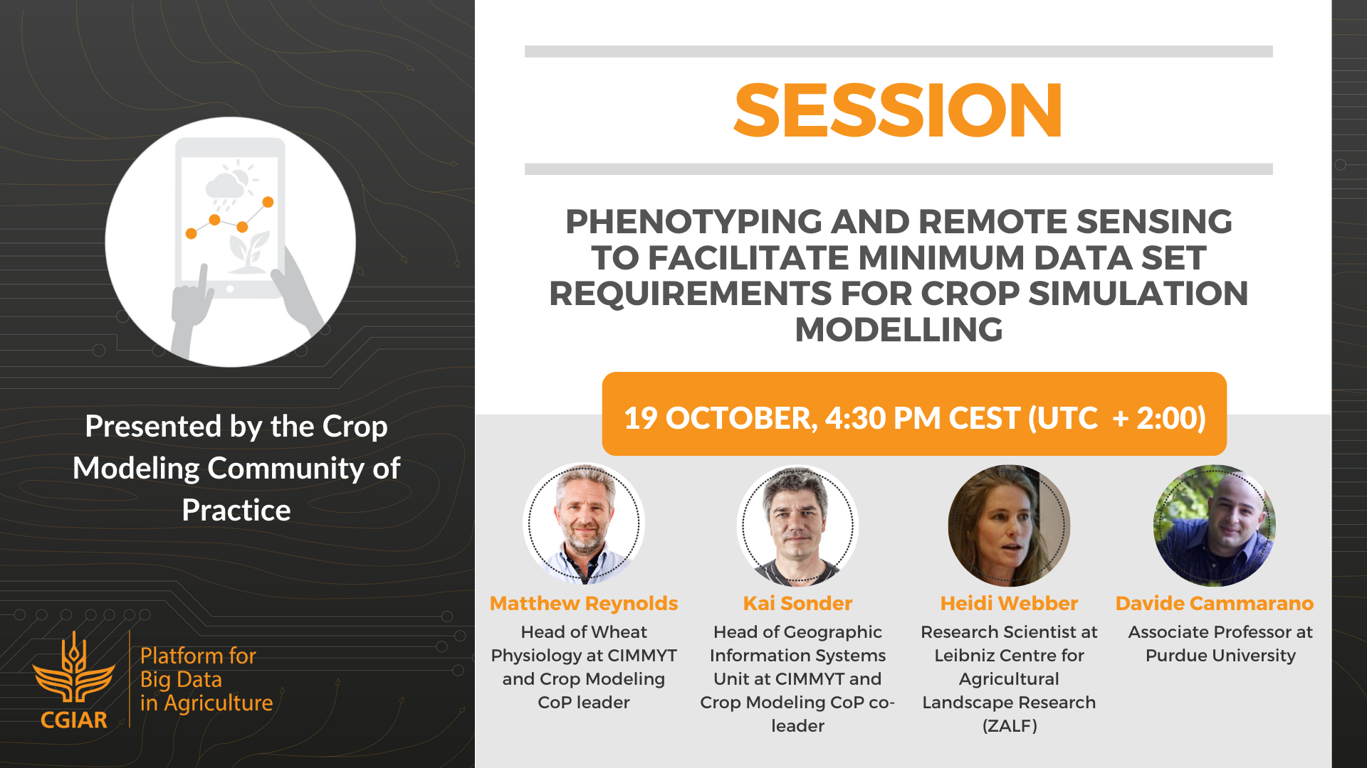 2020 Convention session - Phenotyping & Remote Sensing to Facilitate Minimum Data Set Requirements for Crop Simulation Modeling