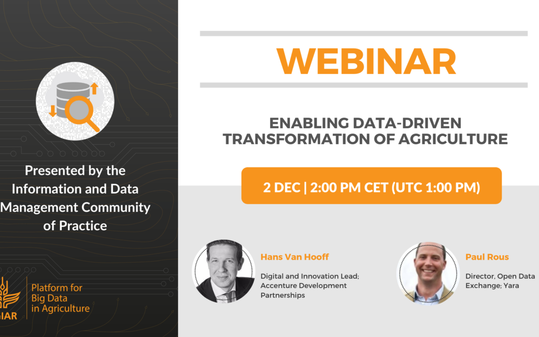 Webinar – Enabling Data-Driven Transformation of Agriculture