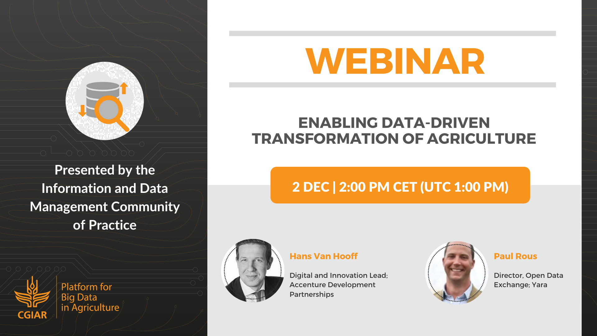 Webinar - Enabling Data-Driven Transformation of Agriculture